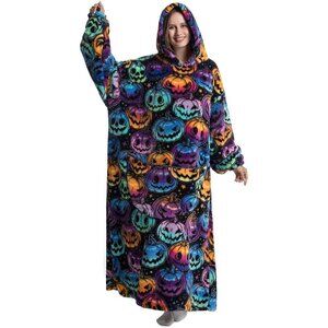 ⭐Sweat Pumpkin Warm Giant Hoodie Thick Flannel Blanket with Sleeve